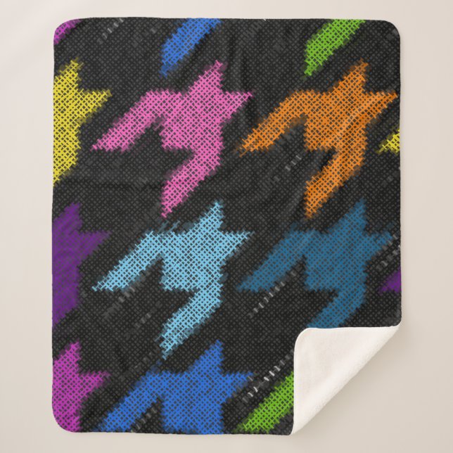 Couverture Sherpa Motif sans dent de Hounds. Imitation d'un texte (Devant)