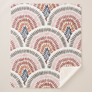 Couverture Sherpa Motif sans fil ondulé. Design Seigaiha en polka do