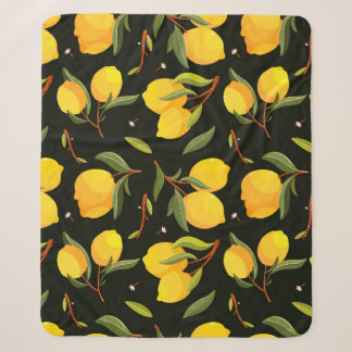 Couverture Sherpa Motif sans soudure au citron. Illustration de citr