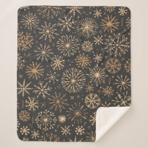 Couverture Sherpa Motif Snowflake