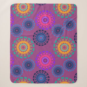 Couverture Sherpa Motif transparent avec ouverture ronde multicolore