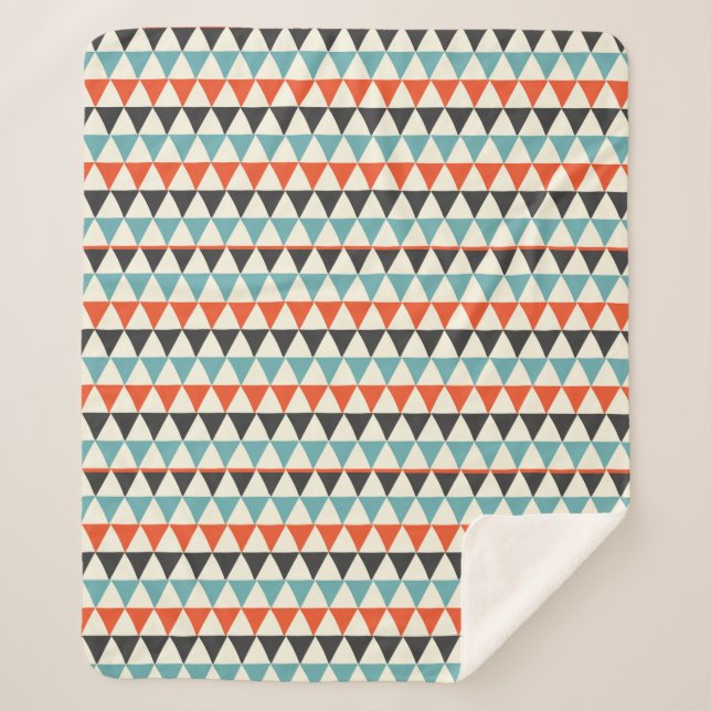 Couverture Sherpa Motif triangle moderne rétro du milieu du siècle (Devant)