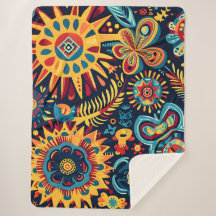 Motif tribal Abstrait et dynamique de Huichol