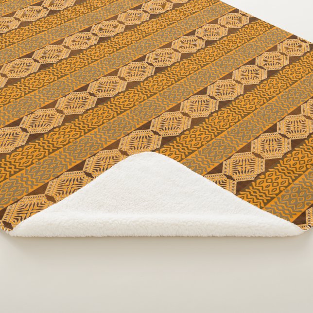 Couverture Sherpa motif tribal africain ethnique (3/4)