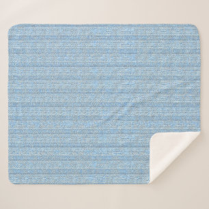Couverture Sherpa Motif tricot rayé Jersey en bleu bébé 