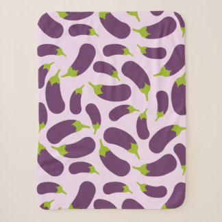 Couverture Sherpa Motif végétal d'aubergine violet végétal Conceptio