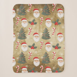 Couverture Sherpa Motif vintage du Père Noël