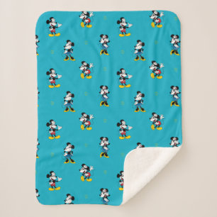 Couverture Sherpa Motif Vintage Mickey & Minnie Mouse sur le thème N