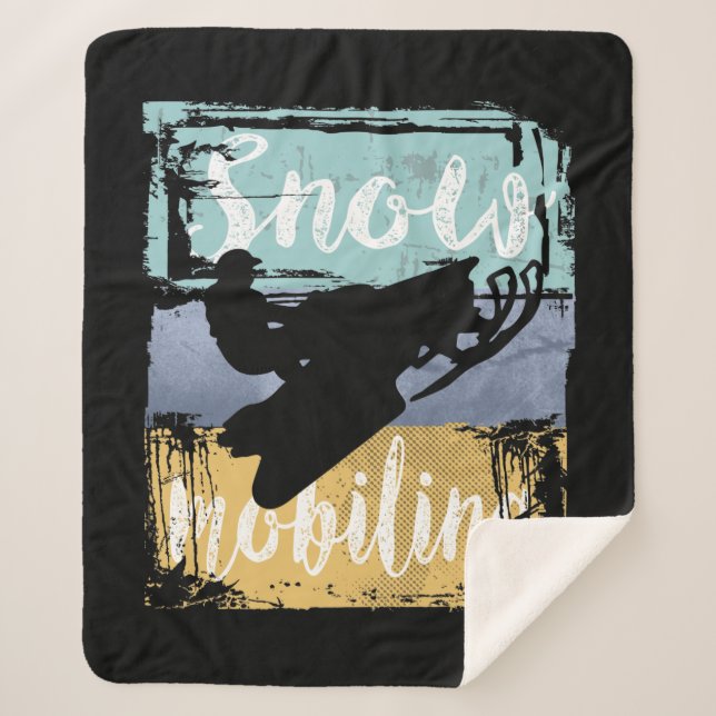 Couverture Sherpa Motoneige Retro Style Motoneige (Devant)