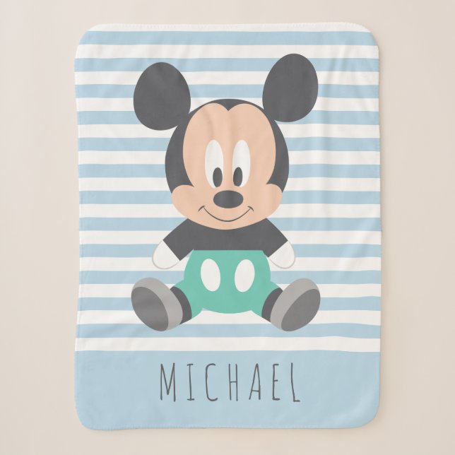 Couverture Sherpa Mouse de Mickey | Baby Mickey - Add Your Nom (Devant)