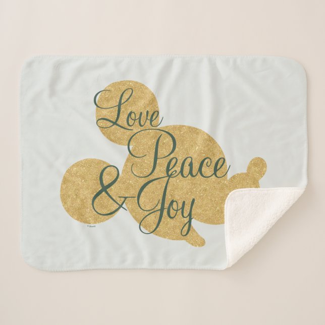 Couverture Sherpa Mouse de Mickey | Christmas Love, Peace & Joy (Devant (Horizontal))