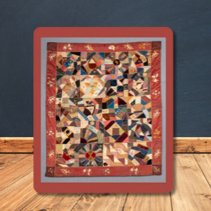 Couverture Sherpa Moyen Rustique Vintage Crazy Patchwork Quilt