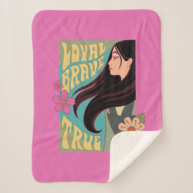 Couverture Sherpa Mulan | Loyal Brave True (Devant)