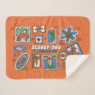 Couverture Sherpa Mur de cadres photo d'Halloween de Scooby-Doo