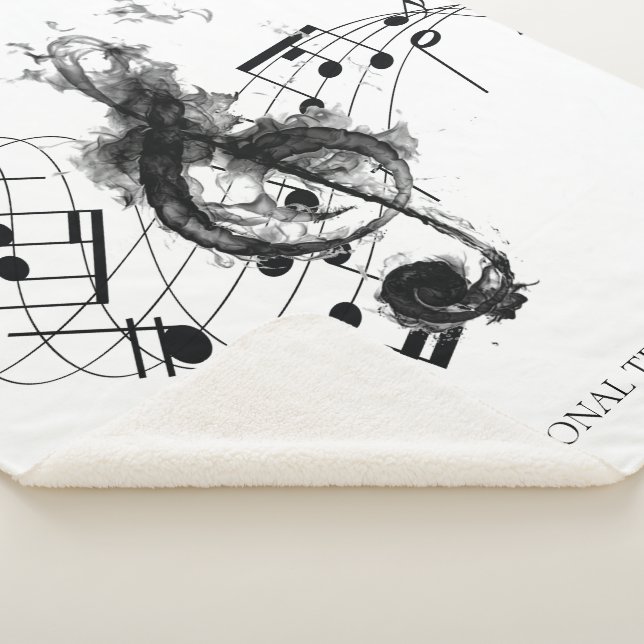 Couverture Sherpa Musique note élégante noir et blanc (3/4)