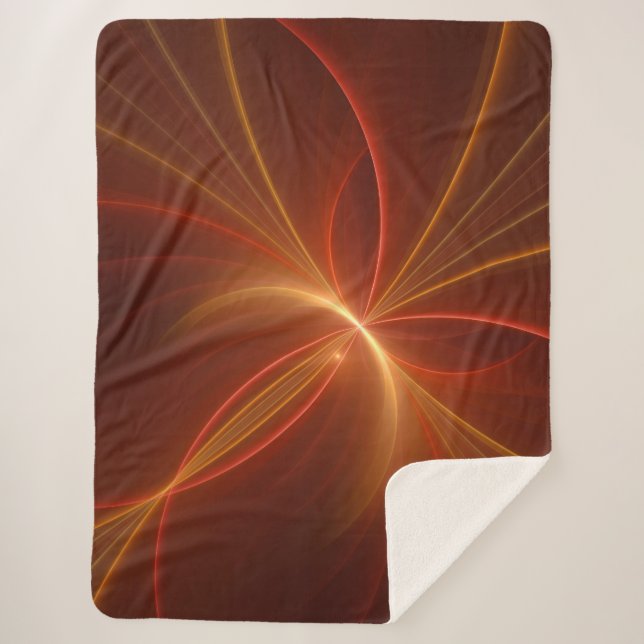 Couverture Sherpa Mystique Abstrait Fractal Art Moderne Couleurs cha (Devant)