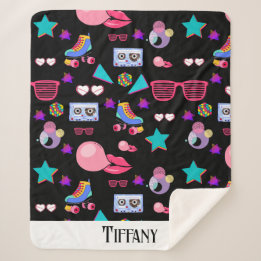 Couverture Sherpa Naipes Retro black 80s Costume Vibrant culture pop