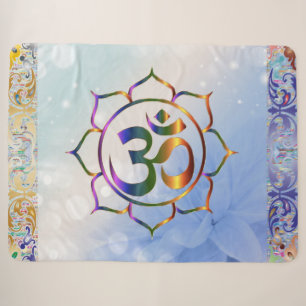 Couverture Sherpa Namaste Om Lotus Rainbow Spirituel Vintage