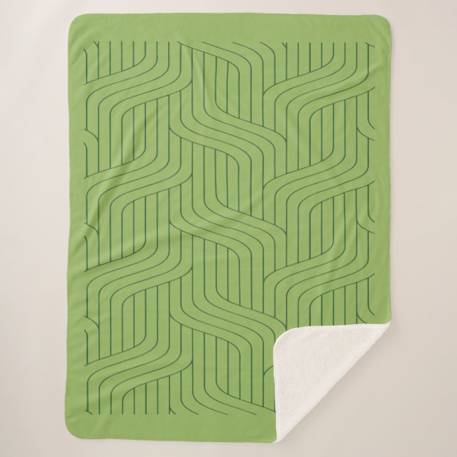 Couverture Sherpa Nature's Green Geometric Lines  (Devant)