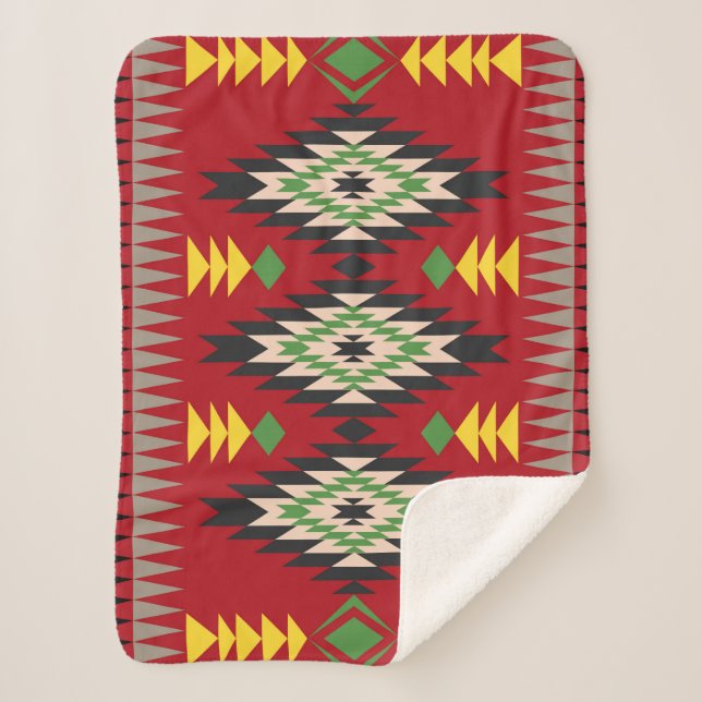 Couverture Sherpa Navajo Design 1 Blanket Sherpa (Devant)