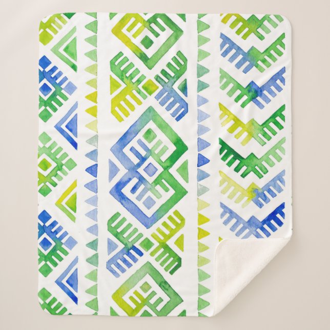 Couverture Sherpa Navajo Hommage : Aquarelle, Majesté de la tribu (Devant)