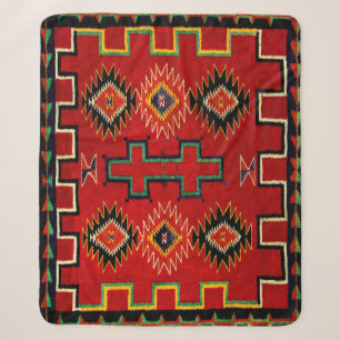 COUVERTURE SHERPA NAVAJO INDIAN 1890 HORSE SADDLE BLANKET