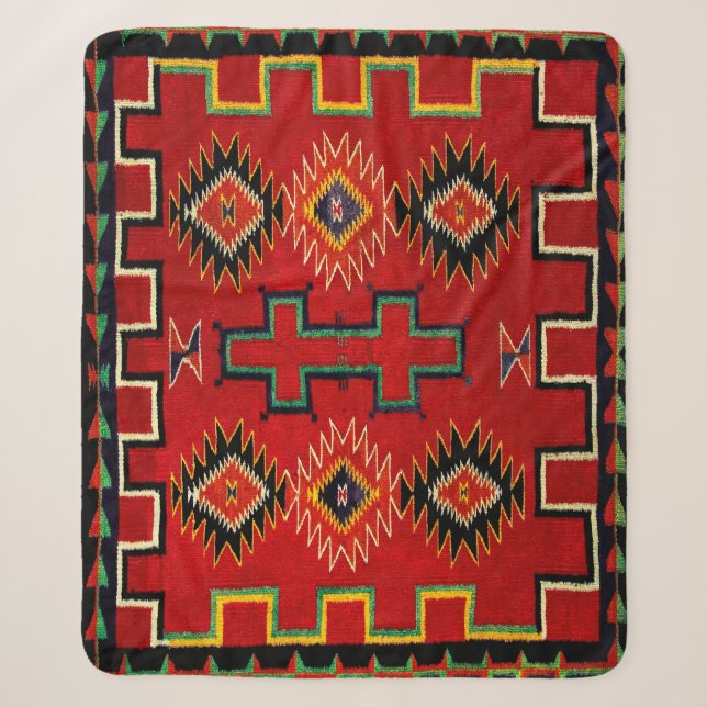 COUVERTURE SHERPA NAVAJO INDIAN 1890 HORSE SADDLE BLANKET (Devant)