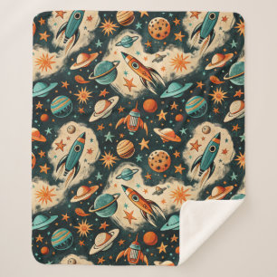 Couverture Sherpa Navires-fusée vintages pour engins spatiaux Motif 