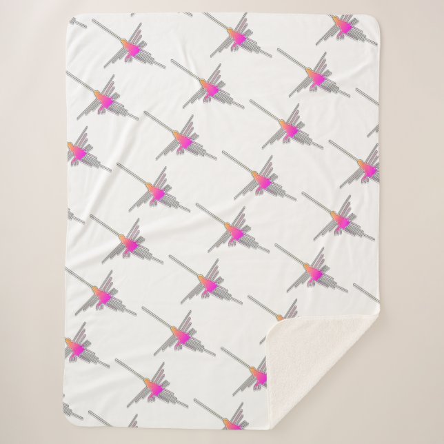 Couverture Sherpa Nazca Lines Hummingbird Motif (Devant)