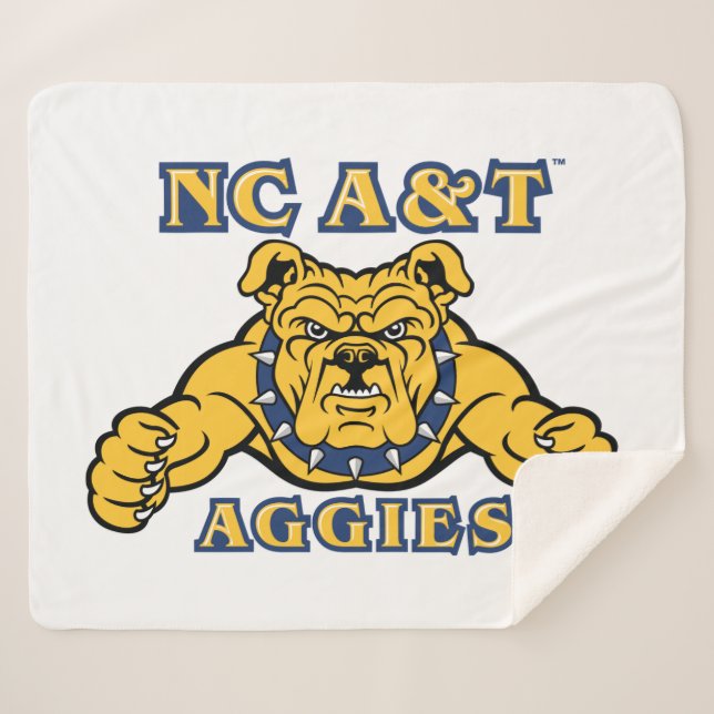 Couverture Sherpa NC A&T Agences | Aggie Bulldog (Devant (Horizontal))