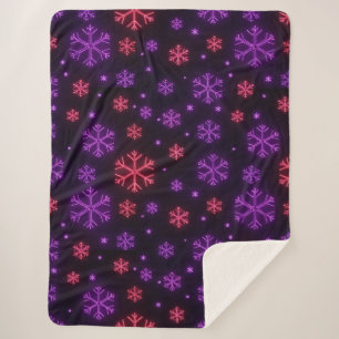 Couverture Sherpa Neon Snowflakes
