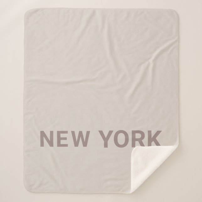 Couverture Sherpa Neutral New York Simple Typographie Cadeau  (Devant)