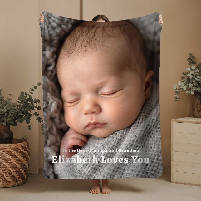 Couverture Sherpa New Baby Arrival Sherpa Blanket Grandparents Gift (Créateur téléchargé)