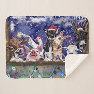 Couverture Sherpa Noël Baby Sherpa Blanket Fête animalière amusante