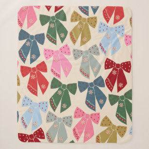 Couverture Sherpa Noël Bows Coquette