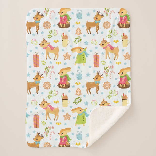 Couverture Sherpa Noël mignon (Devant)