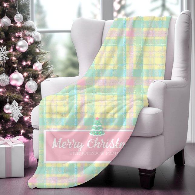 Couverture Sherpa Noël Pastel personnalisé (Demo)