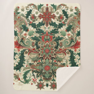 Couverture Sherpa Noël victorien/classique/Vintage