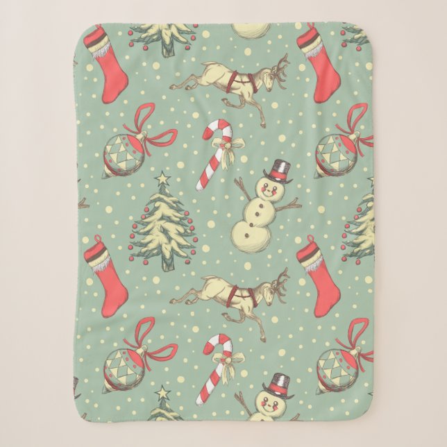 Couverture Sherpa Noël vintage (Devant)