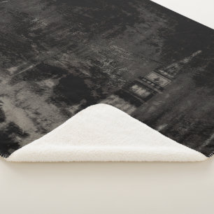 Couverture Sherpa Noir et Taupe en survol Skyline Venise Italie