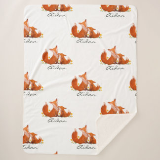 Couverture Sherpa Nom Blanket Fox Woodland Créature Animal Fall