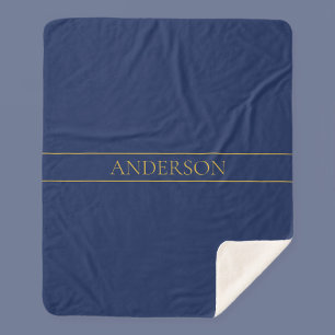 Couverture Sherpa Nom de famille ou nom commercial Marine Blue & Gol