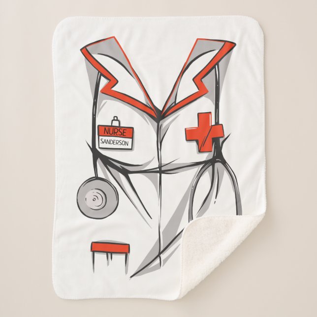 Couverture Sherpa Nom de la tenue de soins infirmiers personnalisés (Devant)