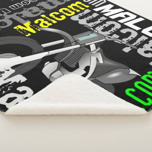 Couverture Sherpa Nom de moto de cross Typographie couleur personnal