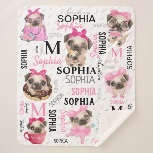 Couverture Sherpa Nom du collage Carlins mignons