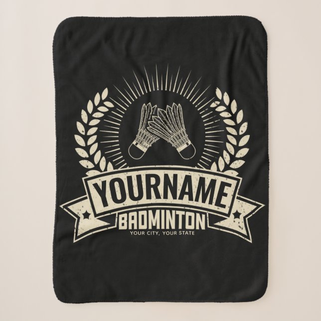 Couverture Sherpa Nom du joueur de badminton personnalisé Racquet Sp (Devant)