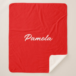 Couverture Sherpa Nom élégant Minimaliste classique rouge chaud