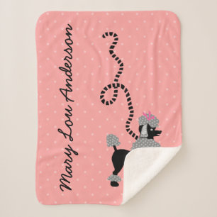 Couverture Sherpa Nom fait sur commande moderne rose de les années