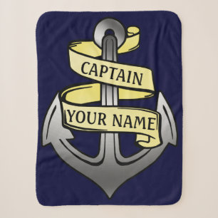 Couverture Sherpa Nom   fait sur commande nautique de marin de