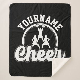 Couverture Sherpa NOM personnalisé Cheer Team Varsity Pom-pom girl